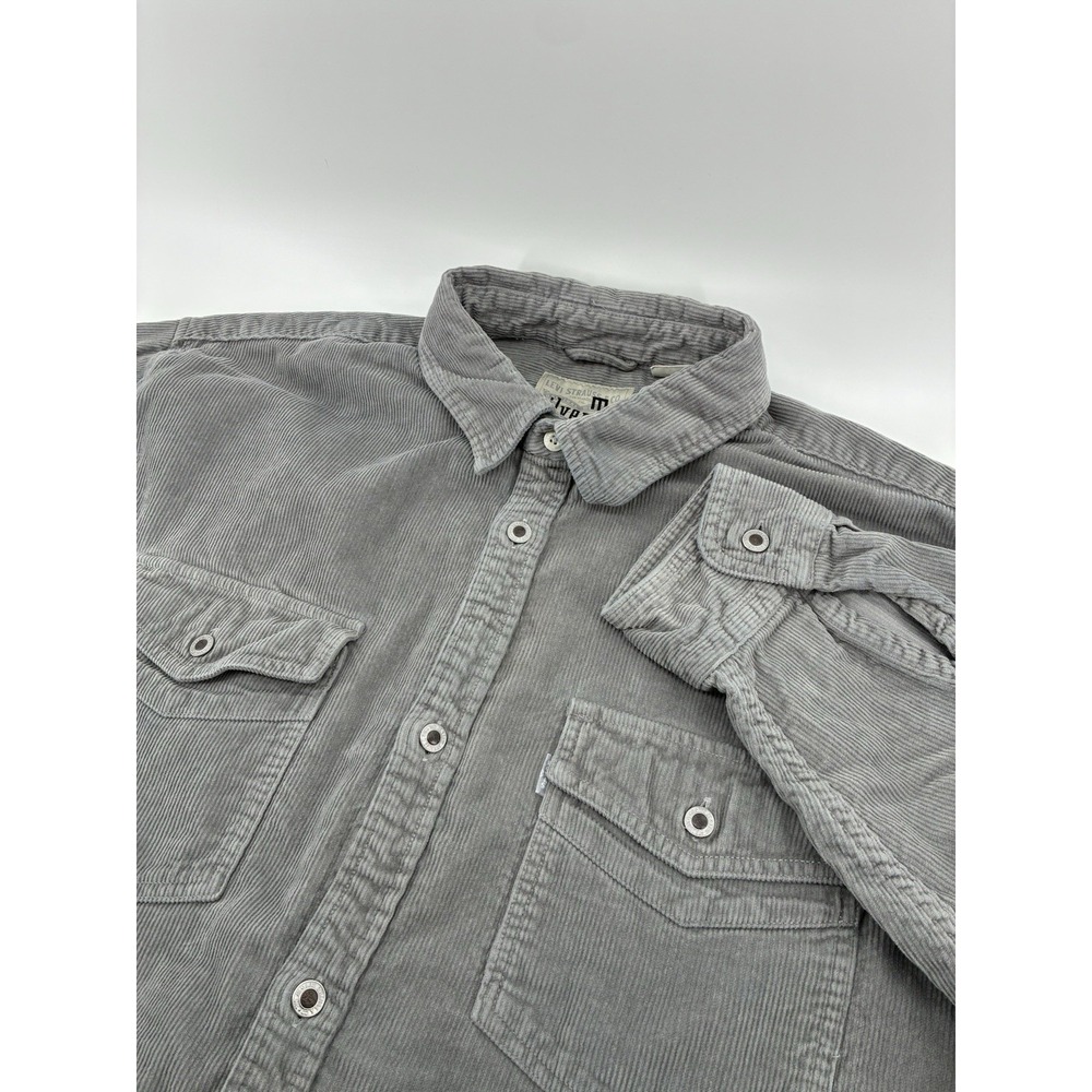 Levi's SilverTab Silver Corduroy Button Long Sleeve Size XL Loose Vintage 90s